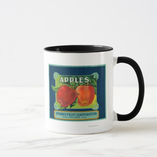 Mug Étiquette de pomme de fruits à spiner - Yakima, WA (Droite)