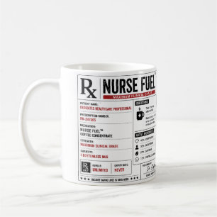 Mug Étiquette de prescription de carburant d'infirmièr