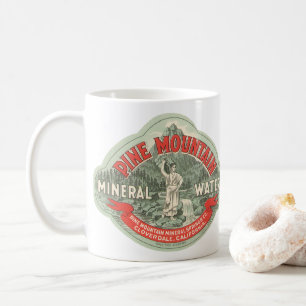 Mug Étiquette de produit vintage, eau minérale de Pine