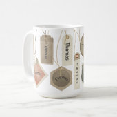 Mug Étiquette de votre nom Vintage | Personnalisé uniq (Devant gauche)