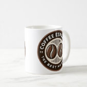 Mug Étiquette d'espresso café avec un design à thème m (Devant droit)