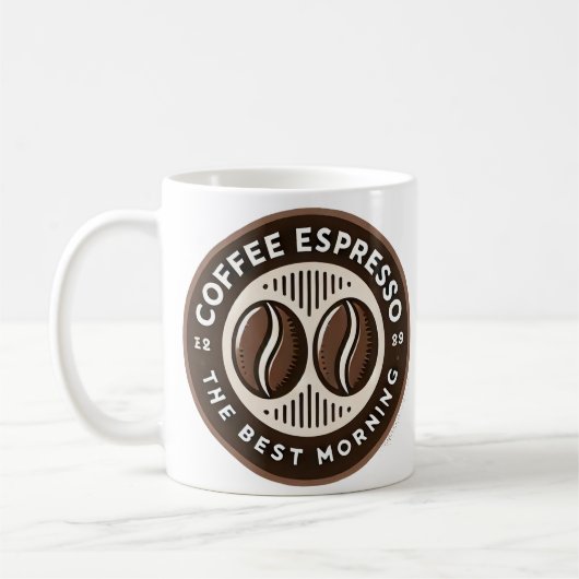 Mug Étiquette d'espresso café avec un design à thème m (Gauche)