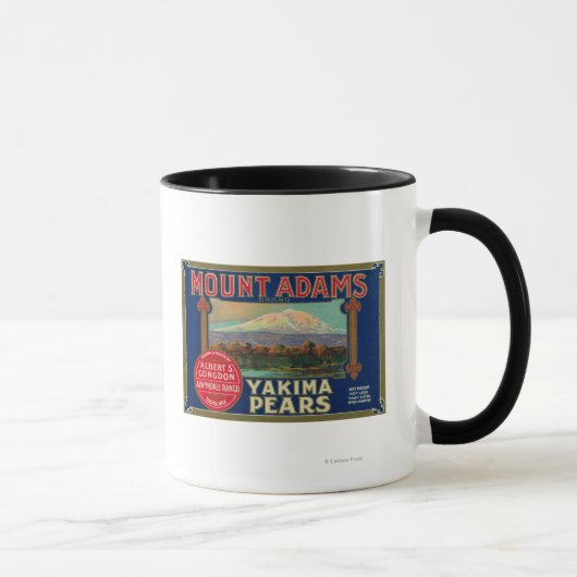 Mug Étiquette du cadran de poire du mont Adams Yakima, (Droite)