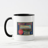 Mug Étiquette du cadran de poire du mont Adams Yakima, (Gauche)