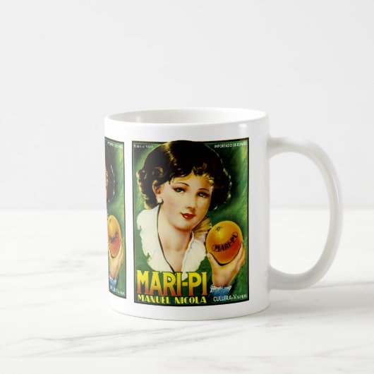 Mug Étiquette Mari Pi Orange (Droite)