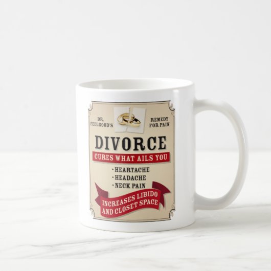 Mug Étiquette médicinal de divorce (Droite)