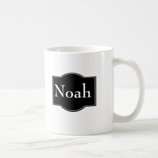 Mug Étiquette noir personnalisé (Droite)