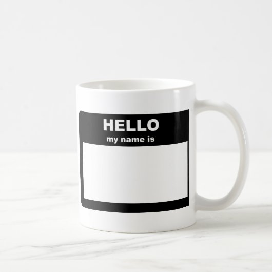 Mug Étiquette nommée - BONJOUR mon nom est (Droite)