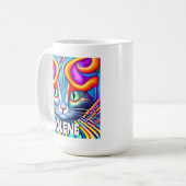 Mug Étiquette personnalisé | Chat Kitty Mystique uniqu (Devant gauche)