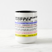 Mug ÉTIQUETTE personnalisé drôle de Rx - café de (Centre)