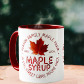 Mug Étiquette sirop d'érable avec feuille d'érable à s