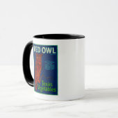 Mug Étiquette végétal de la Chouette rouge (Devant gauche)