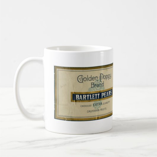 Mug Étiquette vintage California Pear (Gauche)
