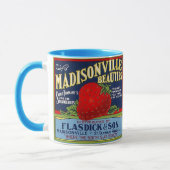 MUG ÉTIQUETTE VINTAGE DE CAISSE DE FRAISE DU ~ (Gauche)