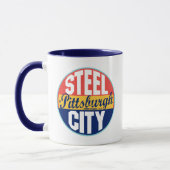 Mug Étiquette vintage de Pittsburgh (Gauche)