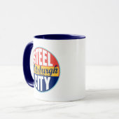 Mug Étiquette vintage de Pittsburgh (Devant gauche)