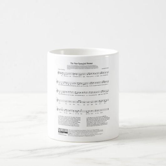 Mug Étoile-a orné la feuille de paillettes de musique (Centre)