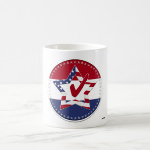 Mug Étoile avec drapeau américain, coche rouge et 50 é