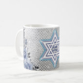 Mug Étoile bleue de David, Cadeau juif Shabbat Shalom (Devant gauche)