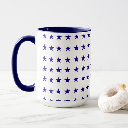 Mug Étoile bleue du drapeau américain (Avec donut)