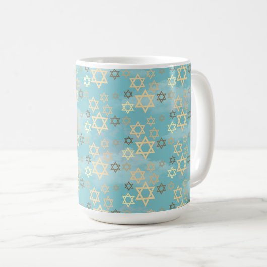 Mug Etoile de ciel bleu passover de David (Devant droit)