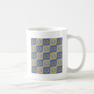 Mug Étoile de David Judaica Métal Or Bleu
