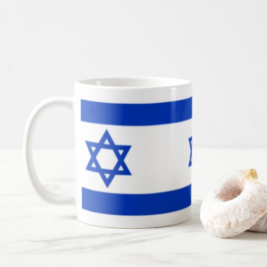 Mug Étoile de David Juif Israël Drapeau Patriotique (Avec donut)