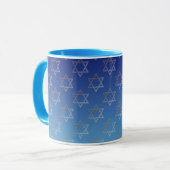 Mug Étoile de David sur l'arrière - plan bleu (Devant gauche)