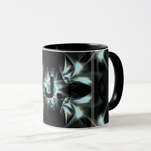 Mug Étoile de déco avec monogramme (Devant droit)