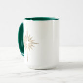 Mug Étoile de la Nativité de Bethléem Vert Noël Script (Devant gauche)
