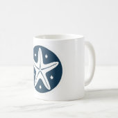 Mug Étoile de mer avec des étoiles blanches (Devant droit)