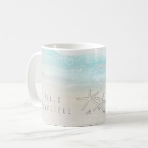 Mug Étoile de mer blanche de plage élégante chic d'été