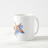 Mug Étoile de mer et silhouette bleue (Devant droit)