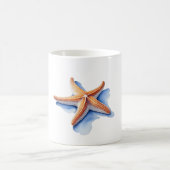 Mug Étoile de mer et silhouette bleue (Centre)