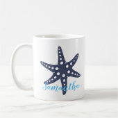 Mug Étoile de mer Midnight Blue Nom (Gauche)
