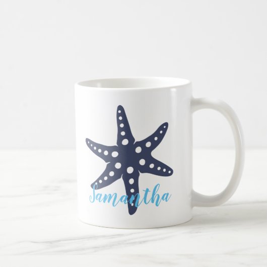 Mug Étoile de mer Midnight Blue Nom (Droite)