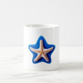 Mug Étoile de mer orange sur fond bleu (Centre)
