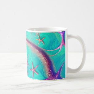 Mug Étoile de mer sarcelle et violette Beachy