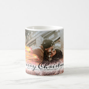Mug Étoile de sapin de Noël lumineuse photo paillettes