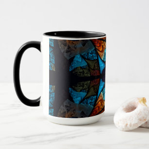 Mug Étoile matelassée abstraite en bleu