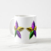 MUG ÉTOILE POURPRE DE MARDI GRAS DE VERT ET D'OR (Devant gauche)