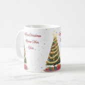 Mug Étoile sur le dessus (arbre de Noël) (Devant gauche)