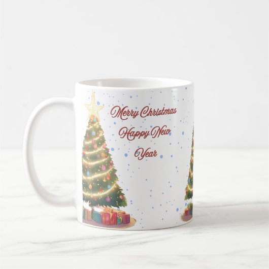 Mug Étoile sur le dessus (arbre de Noël) (Gauche)
