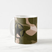 Mug Étoile sur le style de toile de jute (Devant gauche)