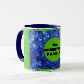 Mug Étoiles à rotation bleue et verte (Devant gauche)
