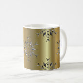 Mug Étoiles Argent Sur Noël Or (Devant droit)