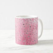 Mug Étoiles Argentées Roses (Devant droit)