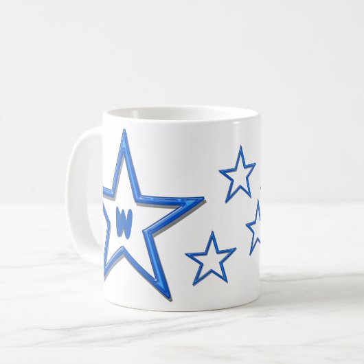 Mug - Étoiles avec initiales (Devant gauche)