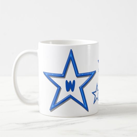 Mug - Étoiles avec initiales (Gauche)