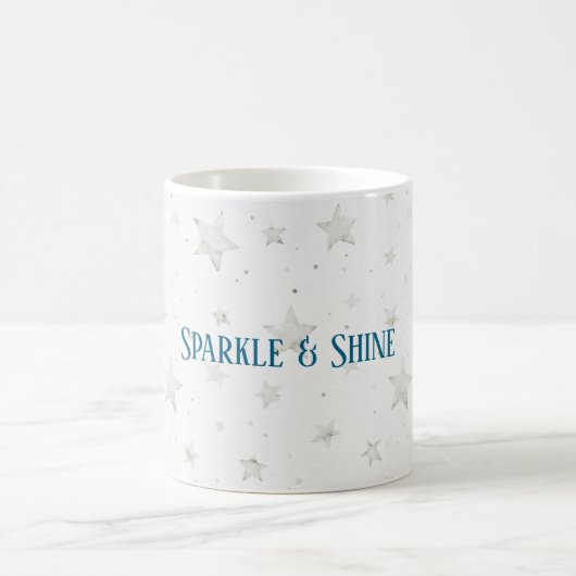 Mug Étoiles blanches scintillent (Centre)